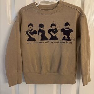 Athletic Works Girls XS (4-5) Wednesday Tan Sweater Dance With My Hands